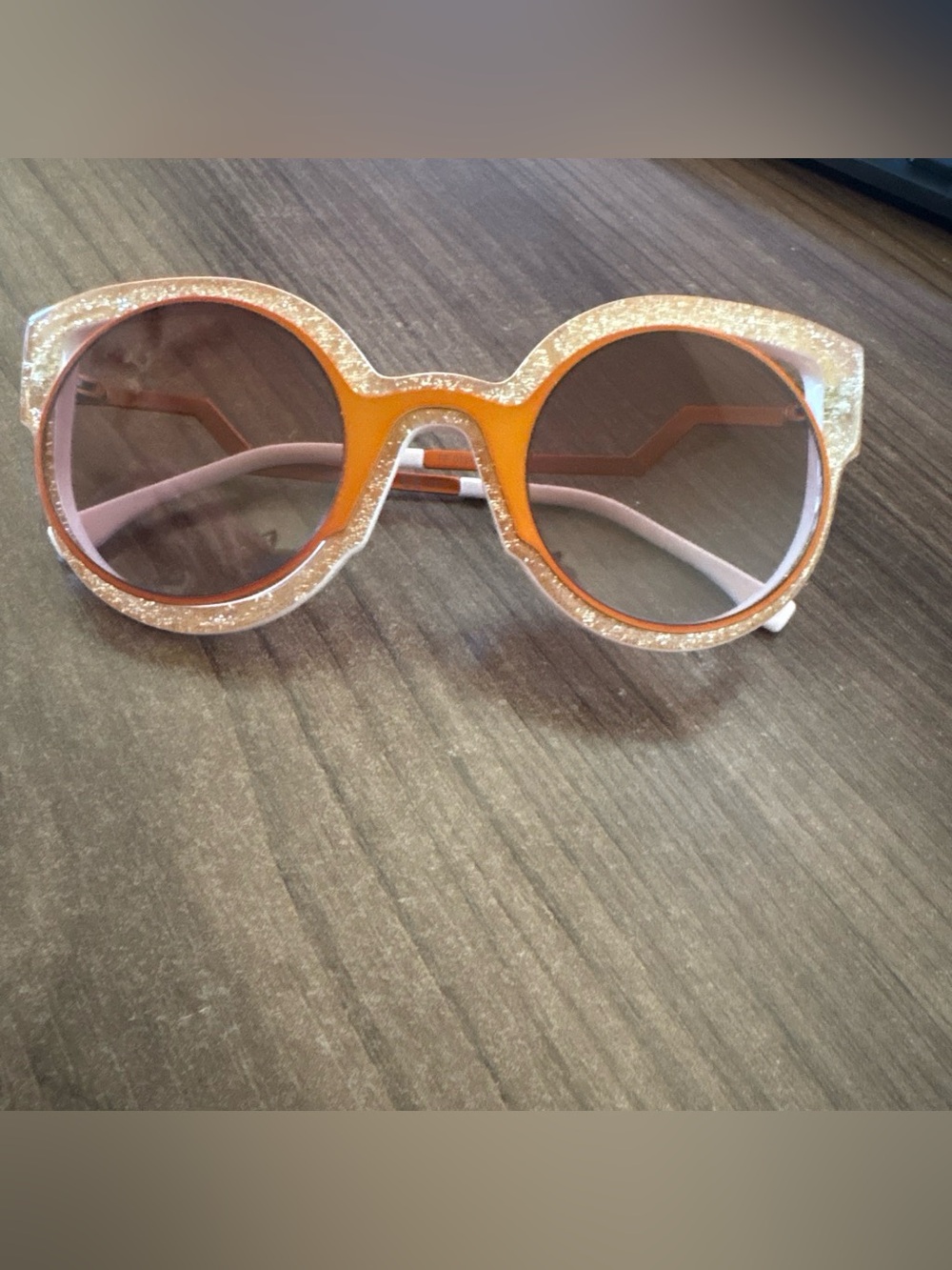 Fendi Round Sunglasses in Orange and Glitter